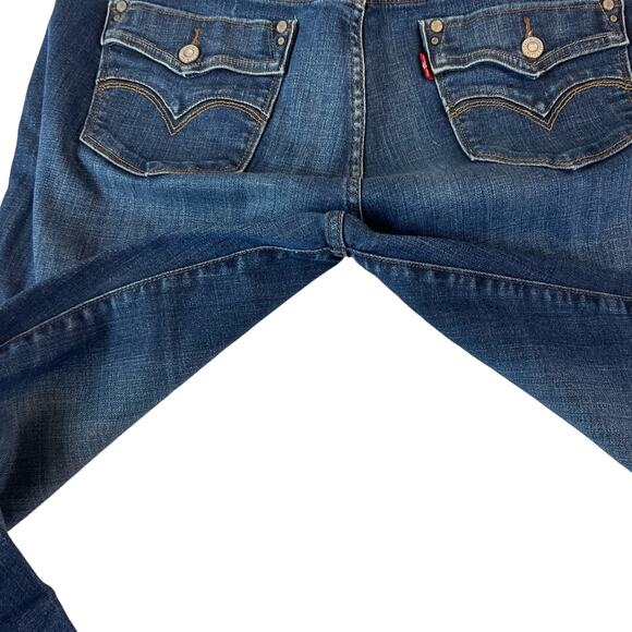 Levi's sz. 14,  505 straight leg embellished pockets, dark blue wash jeans #1624 - Picture 11 of 11